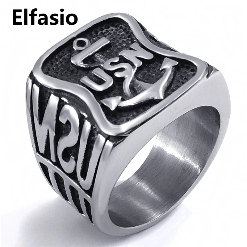 Mens Boys US Navy Anchor Silver Black Stainless Steel Biker Ring Jewelry Szie 8-13
Mens Boys US Navy Anchor Silver Black Stainless Steel Biker Ring Jewelry Szie 8-13