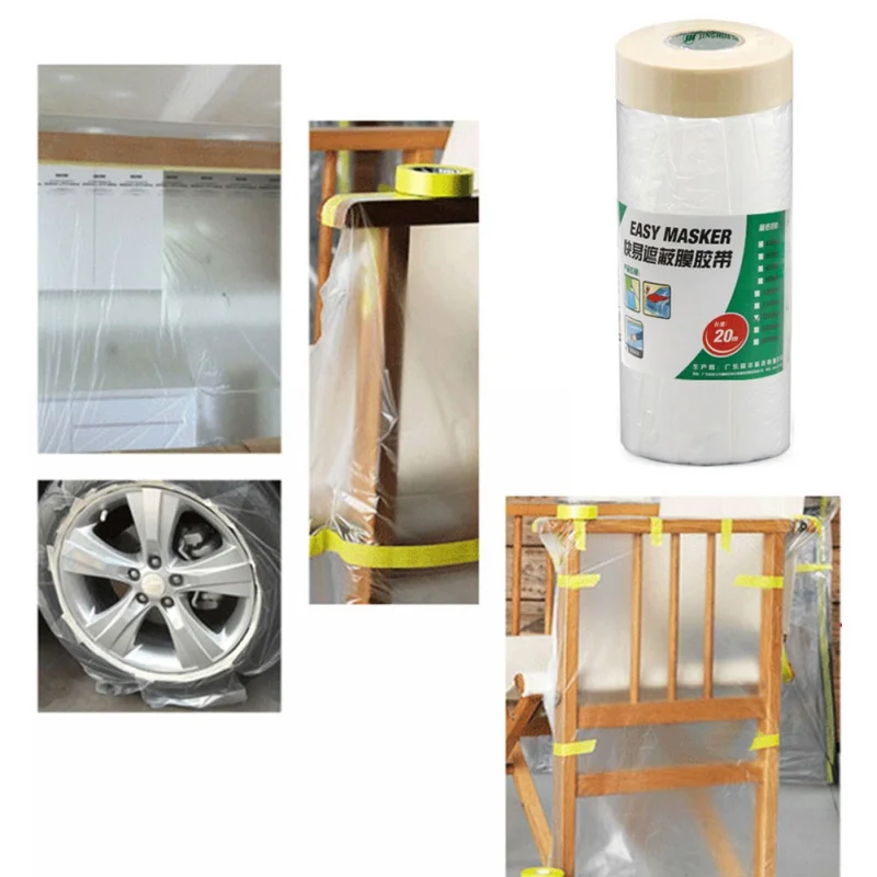 18mm*1100mmPre-Taped Plastic Drop Cloth Dust Protection Masking Film Cover for Car Paint Plastic Dip Spray Paint Protection Film
18mm*1100mmPre-Taped Plastic Drop Cloth Dust Protection Masking Film Cover for Car Paint Plastic Dip Spray Paint Protection Film