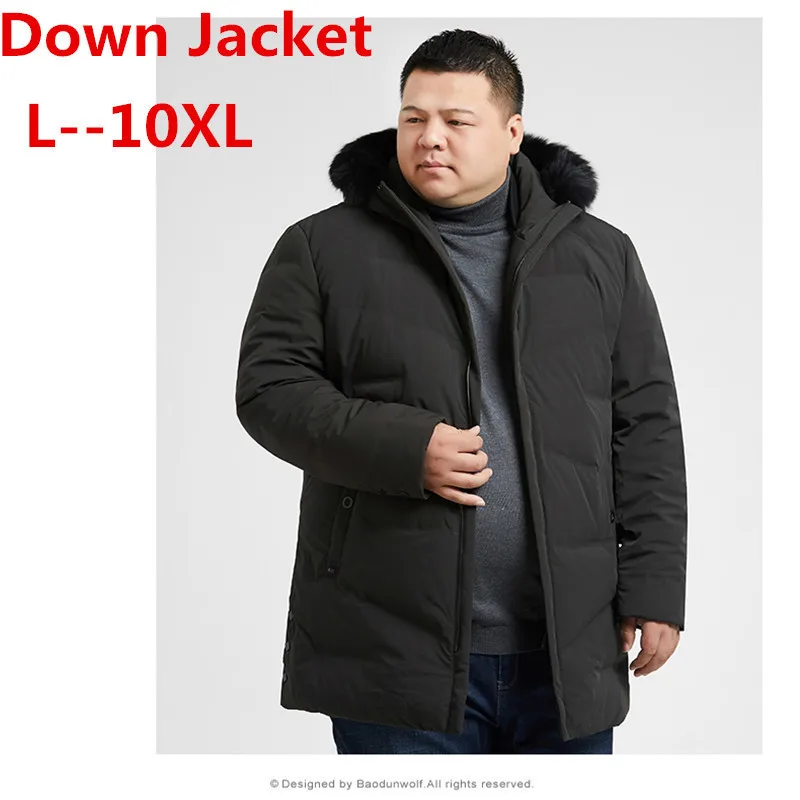 

Plus 10XL 9XL 8XL 6XL 5XL NEW harsh winter goose down jacket for men thicken outwear real fur hooded waterproof windproof