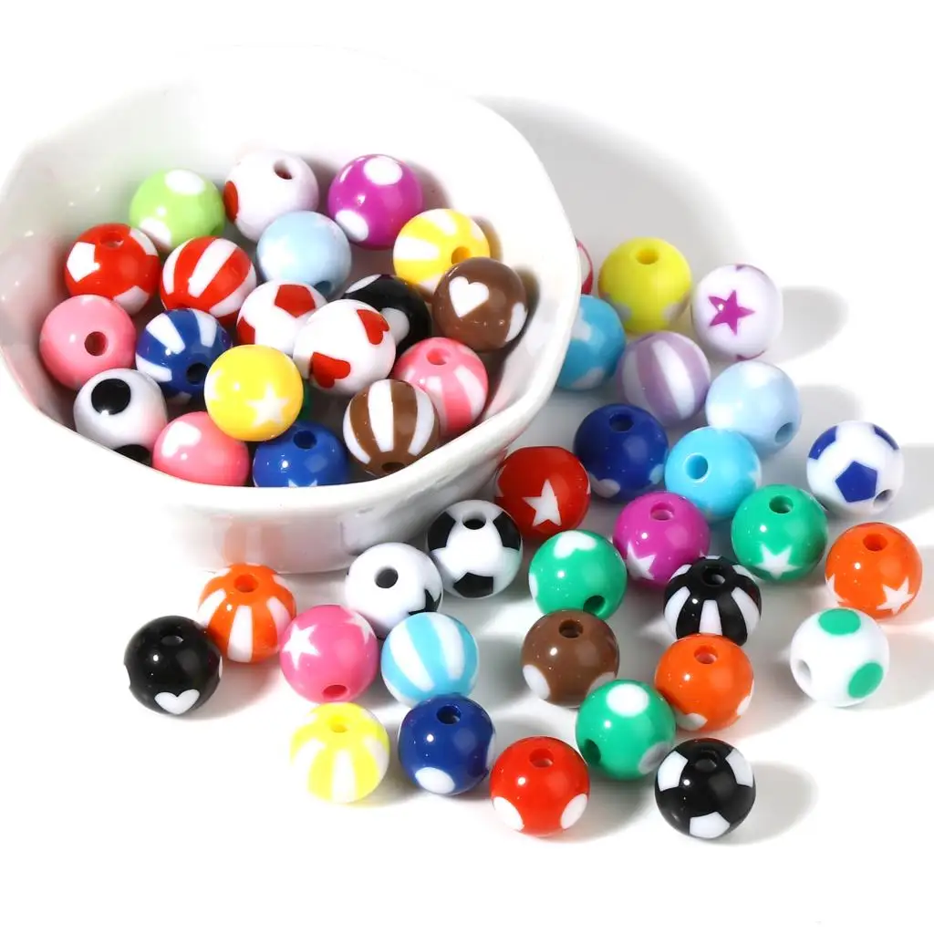 12mm Acrylic Beads Round Ball At Random Color Loose Spacer Star Heart Stripes Pattern DIY Making Bracelets Girls Jewelry,30PCs
12mm Acrylic Beads Round Ball At Random Color Loose Spacer Star Heart Stripes Pattern DIY Making Bracelets Girls Jewelry,30PCs