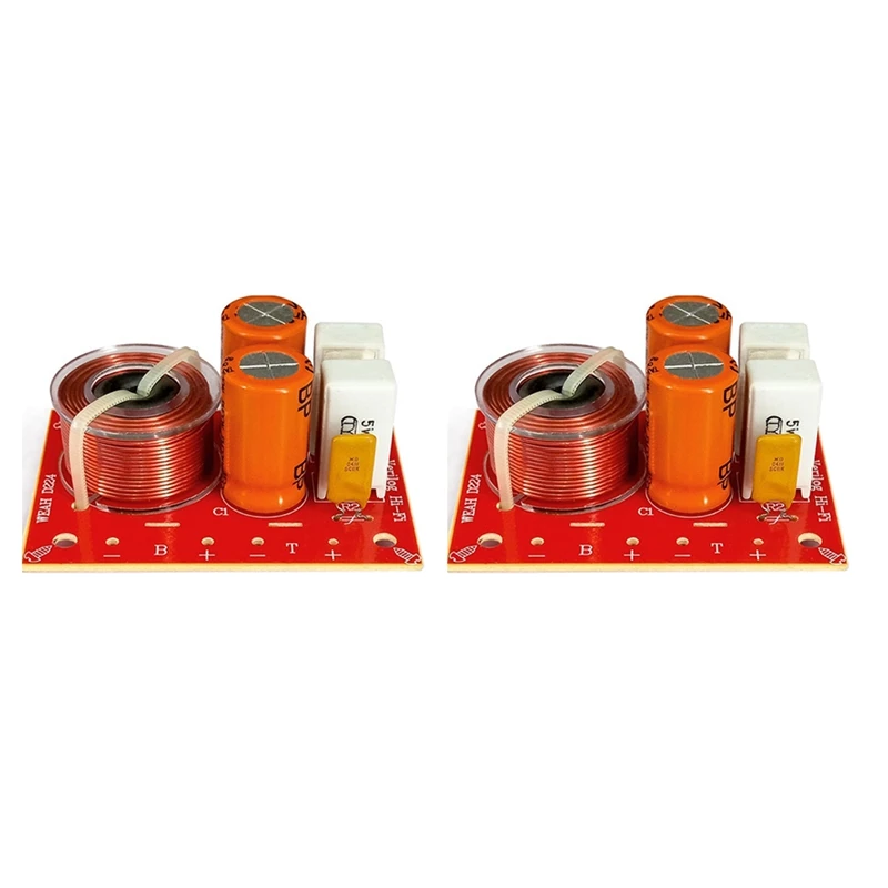 2Pcs 80W 2 Way Hi-Fi Audio Treble Bass Speaker Frequency Divider Stereo Crossover Filters for 4-8Ohm Speaker
2Pcs 80W 2 Way Hi-Fi Audio Treble Bass Speaker Frequency Divider Stereo Crossover Filters for 4-8Ohm Speaker