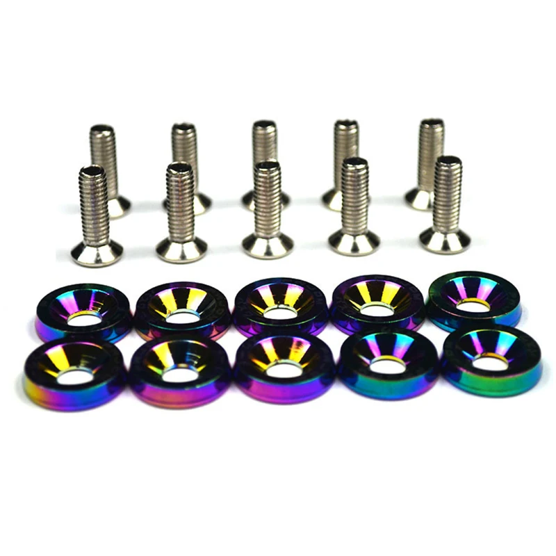 10PCS Aluminum M6 Car Fender Washer Universal Modified Hex Plate Bolts Fasteners Kit For Motorcycle License Engine Bumper Screws
10PCS Aluminum M6 Car Fender Washer Universal Modified Hex Plate Bolts Fasteners Kit For Motorcycle License Engine Bumper Screws