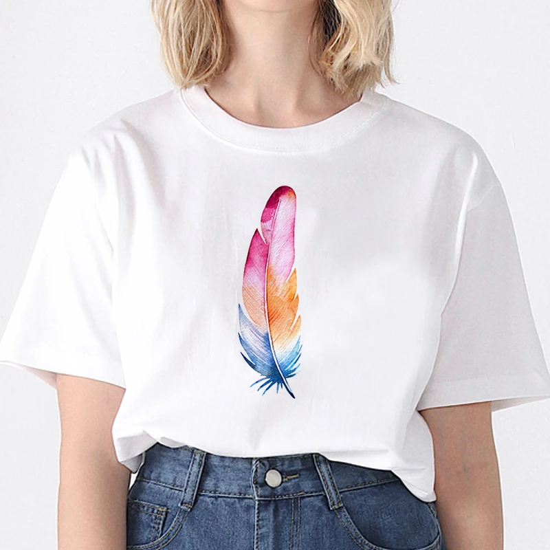Women's T-shirt Feather Harajuku printed T-shirt fashion casual white T-shirt Dreamcatcher casual O-neck top shirt
Women's T-shirt Feather Harajuku printed T-shirt fashion casual white T-shirt Dreamcatcher casual O-neck top shirt