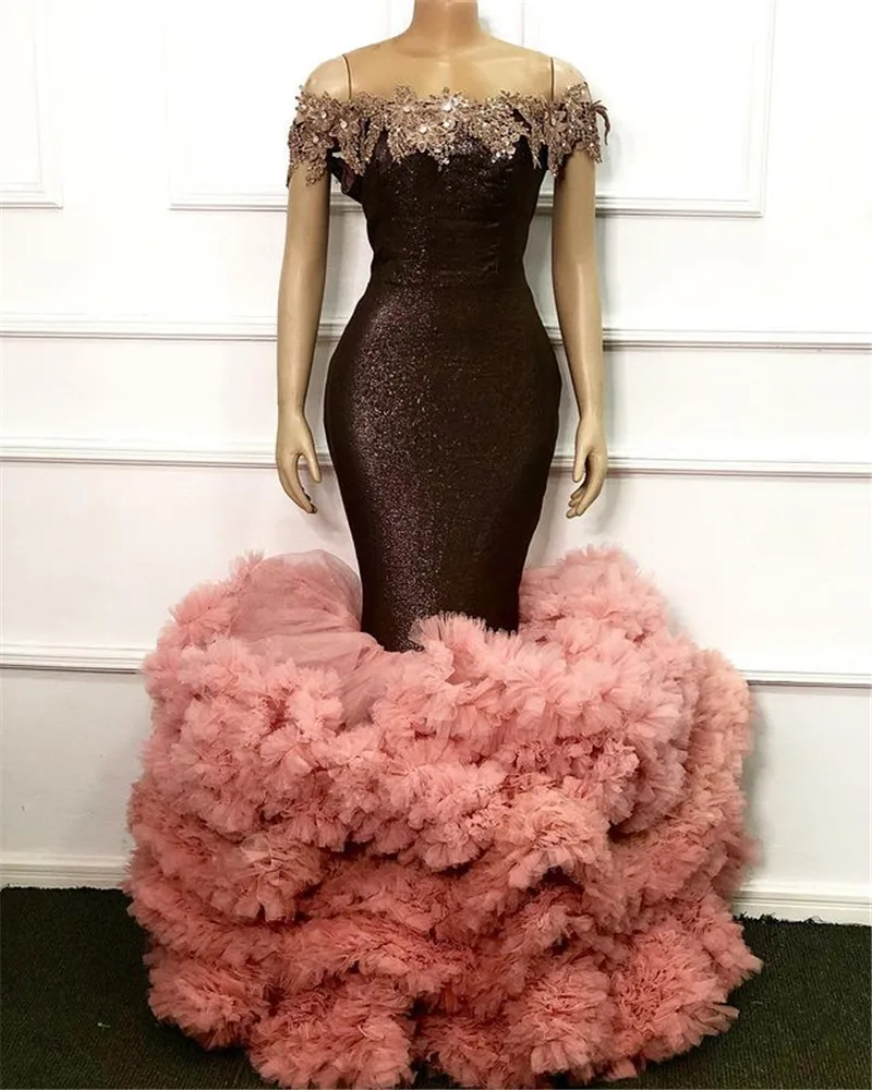 Aso Ebi South African Evening Dresses Off Shoulder Ruffles Mermiad Nigeria Saudi Arabic Evening Gown Prom Dresses
Aso Ebi South African Evening Dresses Off Shoulder Ruffles Mermiad Nigeria Saudi Arabic Evening Gown Prom Dresses