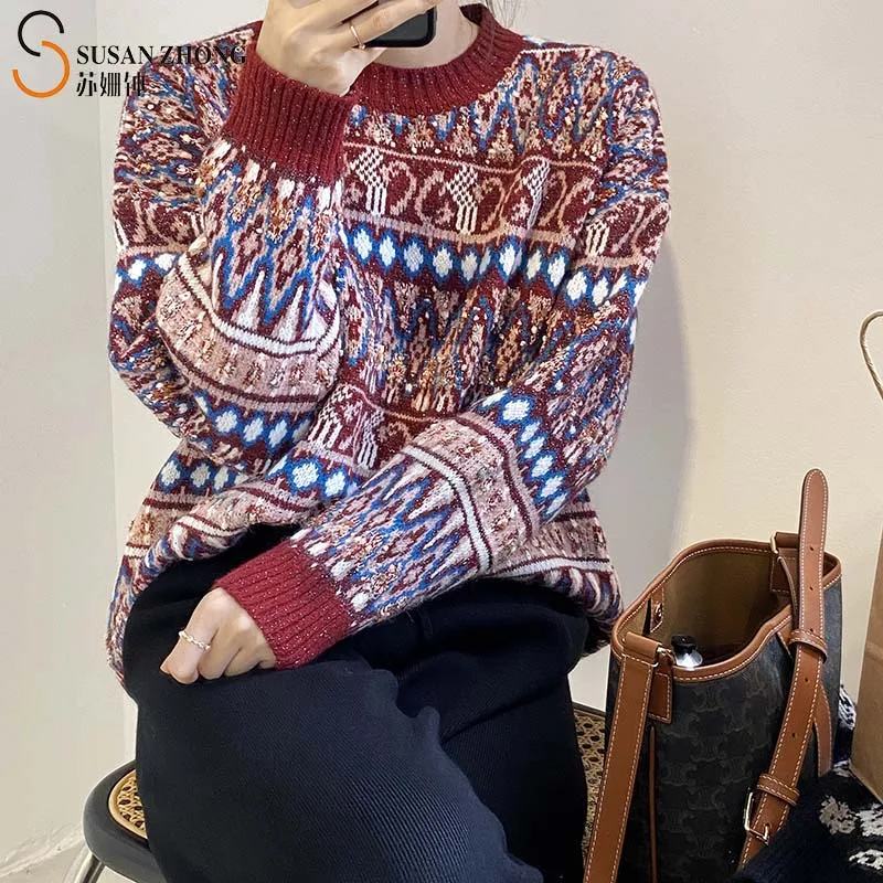 Женские пуловеры, женский свитер, дамские вязаные топы, осень-весна, круглый вырез, этнический узор, рукав летучая мышь, свободный винтажный ...
Женские пуловеры, женский свитер, дамские вязаные топы, осень-весна, круглый вырез, этнический узор, рукав летучая мышь, свободный винтажный ...