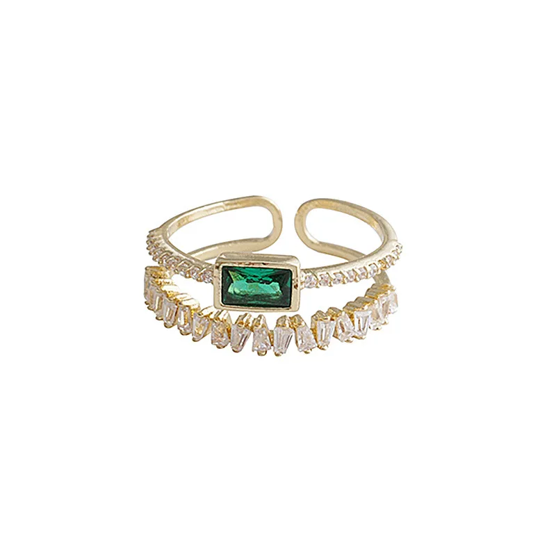 2020 New Arrival Trendy Crystal Geometric Retro Green Zircon Double Open Ring For Women Elegant Fashion Luxury Jewelry
2020 New Arrival Trendy Crystal Geometric Retro Green Zircon Double Open Ring For Women Elegant Fashion Luxury Jewelry