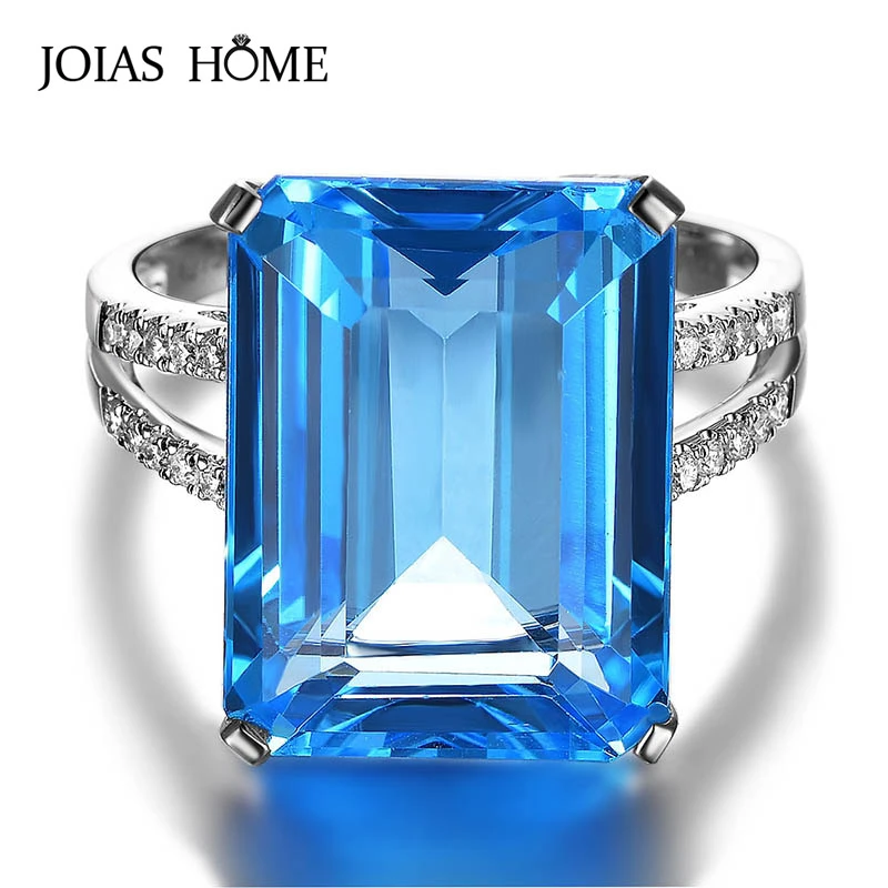 JoiasHome Luxury Rings For Women Silver 925 Jewelry With Square Blue Aquarium Gemstones Women Party Wholesale Gift Size 6-10 
JoiasHome Luxury Rings For Women Silver 925 Jewelry With Square Blue Aquarium Gemstones Women Party Wholesale Gift Size 6-10