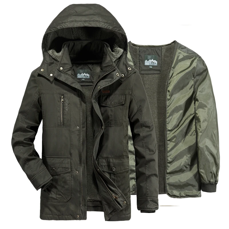 Winter Coat Men Fleece Liner Detachable Military Winter Jacket Men's Windbreakers Long Coat Parka Hombre Plus Size 6XL
Winter Coat Men Fleece Liner Detachable Military Winter Jacket Men's Windbreakers Long Coat Parka Hombre Plus Size 6XL