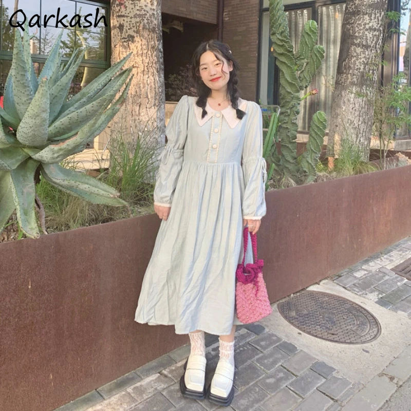 A-line Dress Women Ulzzang Sweet Spring Kawaii Preppy Tender Mid-calf Design Retro Mujer Vestidos Girls Holiday Popular Soft Ins
A-line Dress Women Ulzzang Sweet Spring Kawaii Preppy Tender Mid-calf Design Retro Mujer Vestidos Girls Holiday Popular Soft Ins