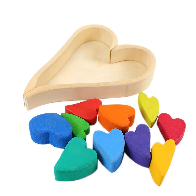 Wooden Rainbow Toys for Kids Stacking Block Wood Tray Baby Educational Love Shaped Building Blocks Children Toy Gift
Wooden Rainbow Toys for Kids Stacking Block Wood Tray Baby Educational Love Shaped Building Blocks Children Toy Gift