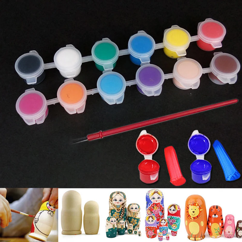 12 Color Pigment Set Watercolor Painted With Paintbrushes Professional Gypsum Acrylic Doodle DIY Art Paint Tool
12 Color Pigment Set Watercolor Painted With Paintbrushes Professional Gypsum Acrylic Doodle DIY Art Paint Tool