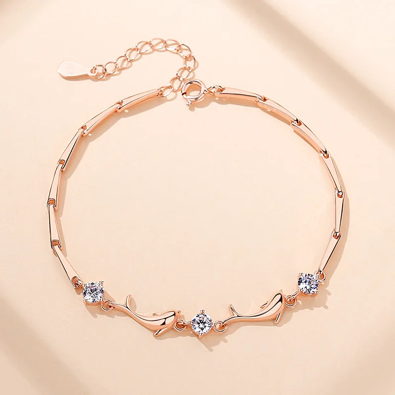 925 Sterling Silver Bracelet Women Dolphins Love Bracelet Zirconia Jewelry Elegant Birthday Party Friends Gift High Quality
925 Sterling Silver Bracelet Women Dolphins Love Bracelet Zirconia Jewelry Elegant Birthday Party Friends Gift High Quality