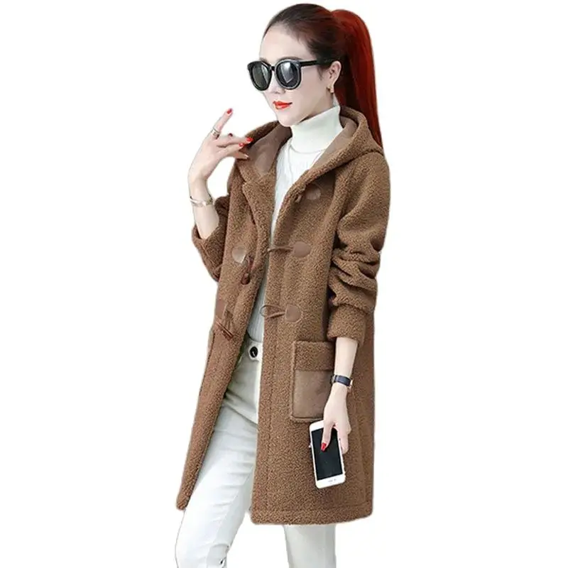 Mid-Length Plus Velvet Thick Lamb Wool Jacket Women 2021 Winter New Korean Loose Grained Imitate Wool Coat M295
Mid-Length Plus Velvet Thick Lamb Wool Jacket Women 2021 Winter New Korean Loose Grained Imitate Wool Coat M295