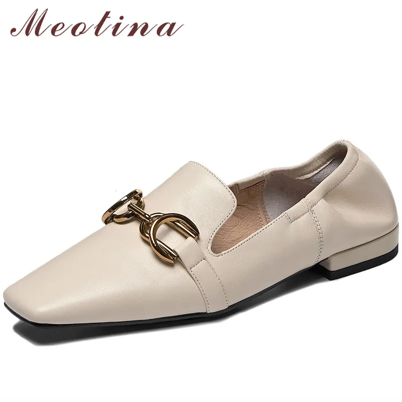 Meotina Low Heels Genuine Leather Woman Shoes Metal Decoration Thick Heel Pumps Square Toe Female Footwear Spring Beige Size 42
Meotina Low Heels Genuine Leather Woman Shoes Metal Decoration Thick Heel Pumps Square Toe Female Footwear Spring Beige Size 42