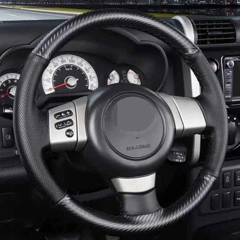 Car Steering Wheel Cover Soft Hand-Stitched Black Genuine Leather Carbon Fiber For Toyota FJ Cruiser 2006-2020
Car Steering Wheel Cover Soft Hand-Stitched Black Genuine Leather Carbon Fiber For Toyota FJ Cruiser 2006-2020