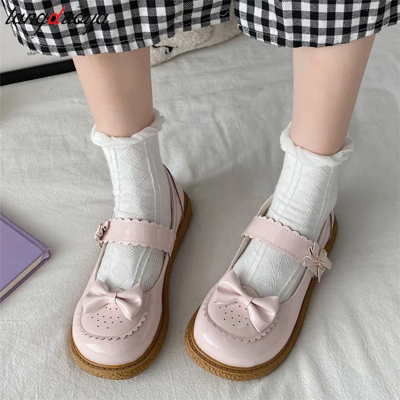 Sweet Bow Buckle Strap Mary Jane Shoes Woman Solid Color Patchwork Lace Low Heel Pumps Women Pink Lolita Shoes Ladies
Sweet Bow Buckle Strap Mary Jane Shoes Woman Solid Color Patchwork Lace Low Heel Pumps Women Pink Lolita Shoes Ladies