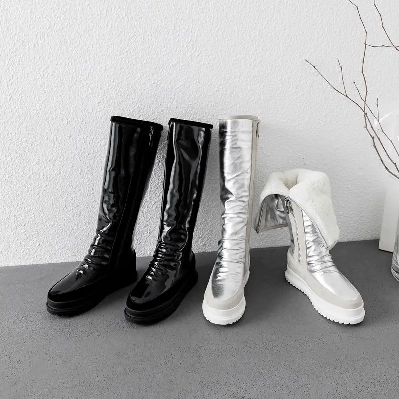 Sgesvier Plus size 34-43 New cow genuine leather boots women zipper nature wool warm snow boots ladies knee high winter boots
Sgesvier Plus size 34-43 New cow genuine leather boots women zipper nature wool warm snow boots ladies knee high winter boots