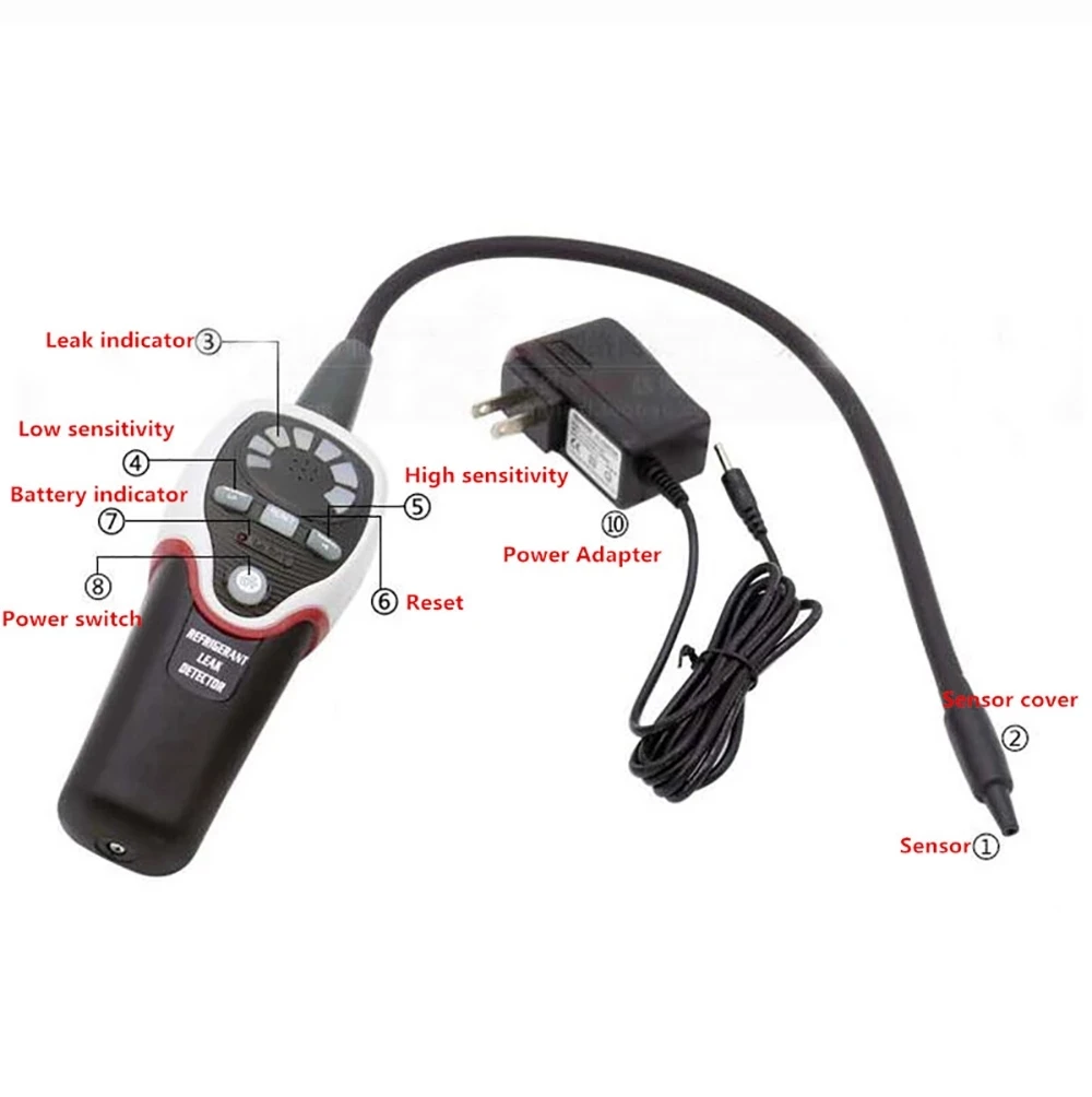 Детектор утечки хладагента R410A R134A R407C R404A R22
Детектор утечки хладагента R410A R134A R407C R404A R22