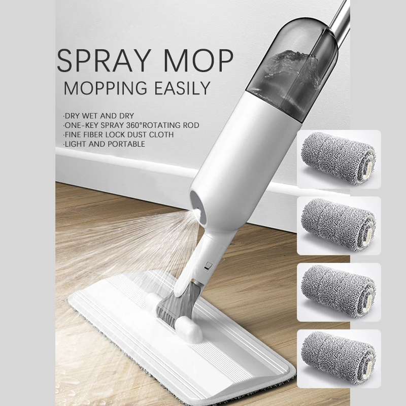 360 Degree Spray Mop With Reusable Microfiber Pads Magic Clean Mop For Home Kitchen Wood Ceramic Tiles Floor Cleaning Tools
360 Degree Spray Mop With Reusable Microfiber Pads Magic Clean Mop For Home Kitchen Wood Ceramic Tiles Floor Cleaning Tools