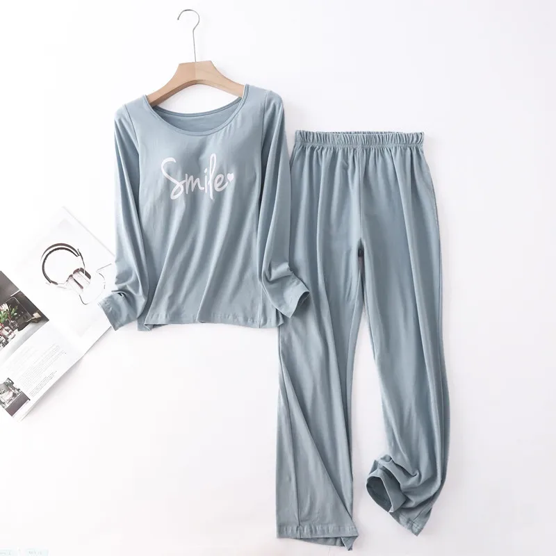 Modal Cotton Cup Pyjamas Femme Printing Long-Sleeved Pajamas Women Autumn Winter Home Clothes Loose Letter Lady Pijamas Set
Modal Cotton Cup Pyjamas Femme Printing Long-Sleeved Pajamas Women Autumn Winter Home Clothes Loose Letter Lady Pijamas Set