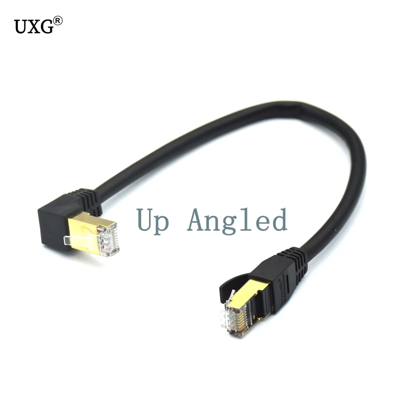 Сетевой кабель Ethernet CAT6 CAT7e UTP 90 градусов вверх вниз соединительный типа штырь RJ45