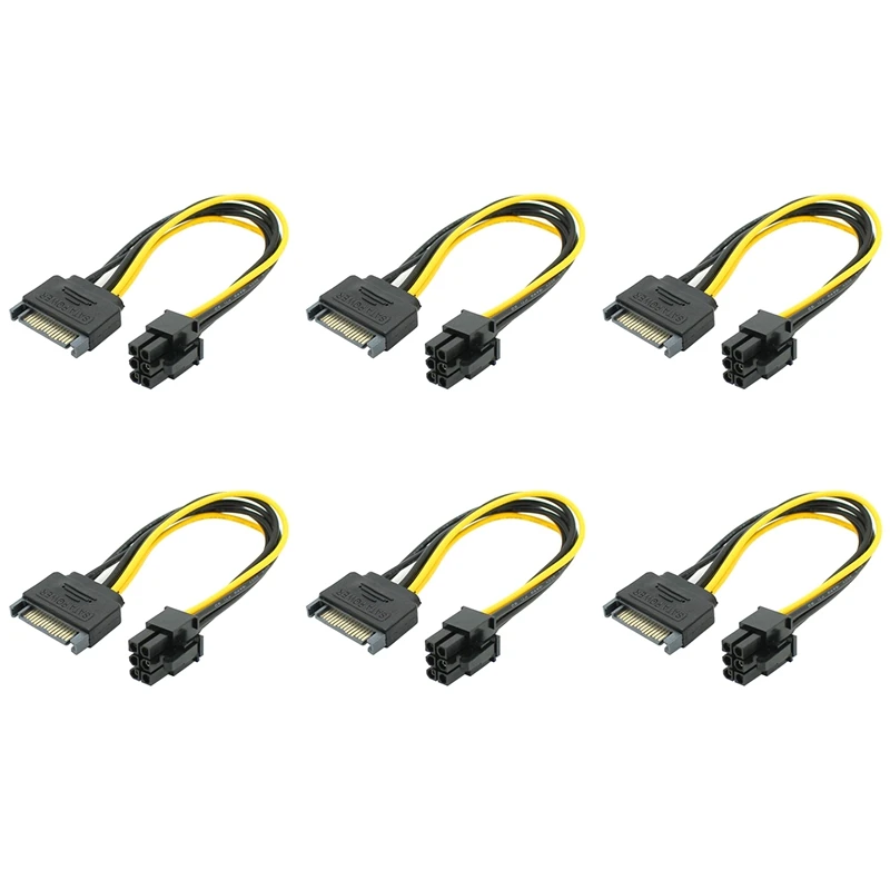 6 шт. SATA 15 контактов на 6 контактов PCI Express кабель питания SATA кабель адаптера 15 контактов видеокабель питания
6 шт. SATA 15 контактов на 6 контактов PCI Express кабель питания SATA кабель адаптера 15 контактов видеокабель питания