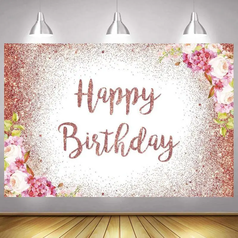 Pink Happy Birthday Photo Backdrop Party Flower Glitter Photography Background Lady Men Shining Banner Kids Photocall Gift Decor
Pink Happy Birthday Photo Backdrop Party Flower Glitter Photography Background Lady Men Shining Banner Kids Photocall Gift Decor