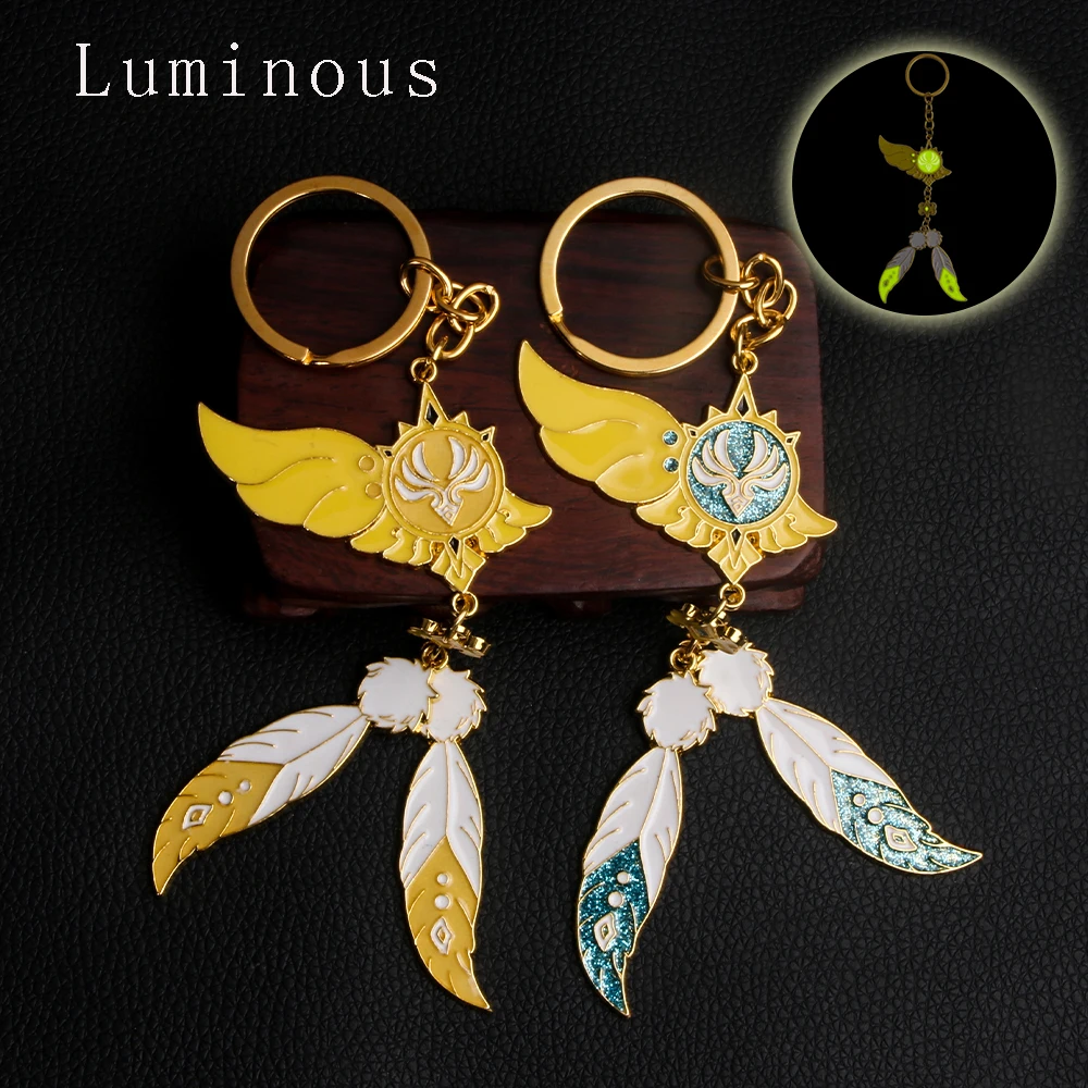 Game Genshin Impact Luminous Keychain Metal Wings Glowing Pendant Key Chain Barbatos Cosplay Gift Jewelry Car Key Accessories
Game Genshin Impact Luminous Keychain Metal Wings Glowing Pendant Key Chain Barbatos Cosplay Gift Jewelry Car Key Accessories