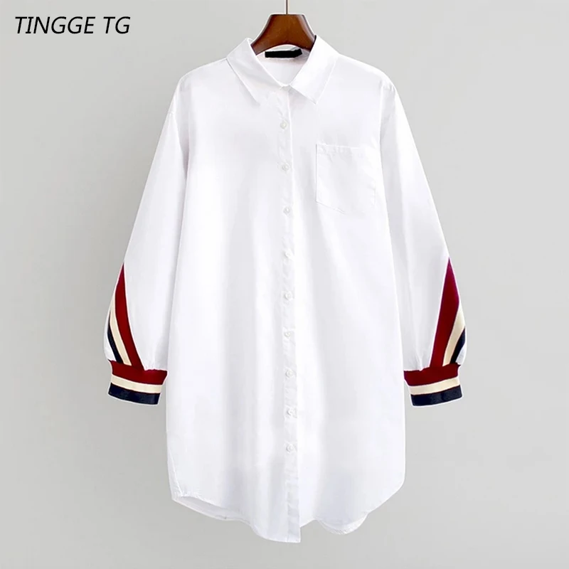 Autumn Za women's 2021 red blue striped bandage white casual loose mid-length shirt plus size ladies top roupas femininas blusa
Autumn Za women's 2021 red blue striped bandage white casual loose mid-length shirt plus size ladies top roupas femininas blusa