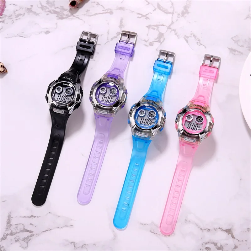 

Детские цифровые наручные часы SYNOKE для мальчиков и девочек, водонепроницаемые спортивные светодиодные часы, водонепроницаемые светящиеся ...