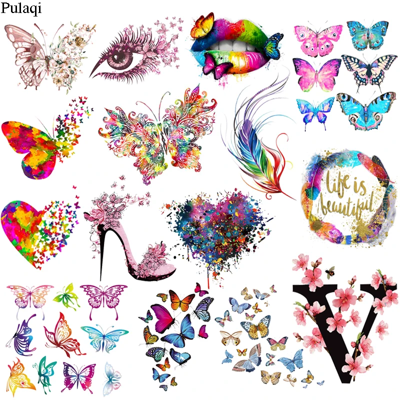 Pulaqi Iron On Fashion Butterfly Peach Flower Lips Patches Stickers For Clothes Heat Transfer Women's T-shirt Accessory Applique
Pulaqi Iron On Fashion Butterfly Peach Flower Lips Patches Stickers For Clothes Heat Transfer Women's T-shirt Accessory Applique