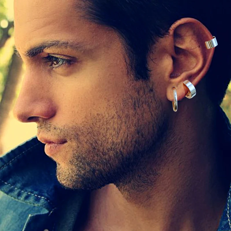 men women fashion Ear studs titanium steel non-pierced earrings personality trend wild Ear Bone clip Ear buckle earrings For Boy 
men women fashion Ear studs titanium steel non-pierced earrings personality trend wild Ear Bone clip Ear buckle earrings For Boy