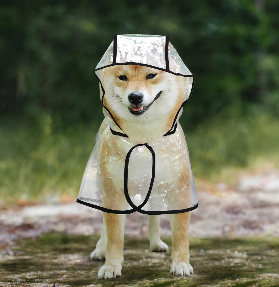 Водонепроницаемый дождевик для собак с капюшоном прозрачный домашних животных