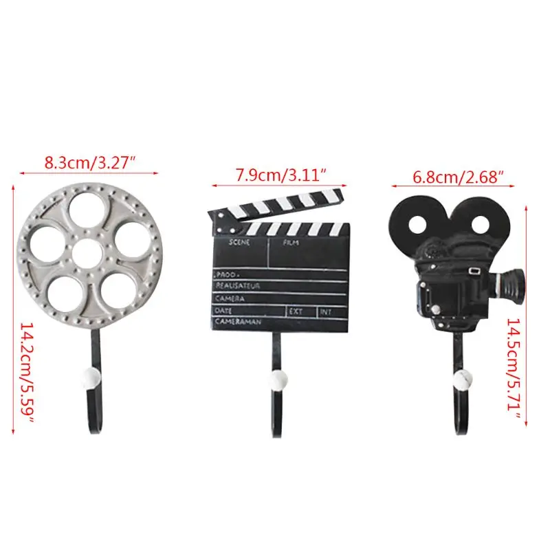 Film Equipment Wall Hooks, movie theater decor, Birthday Child's Lovers Wedding Party Christmas Bar New Year Gift 3 Pack
Film Equipment Wall Hooks, movie theater decor, Birthday Child's Lovers Wedding Party Christmas Bar New Year Gift 3 Pack