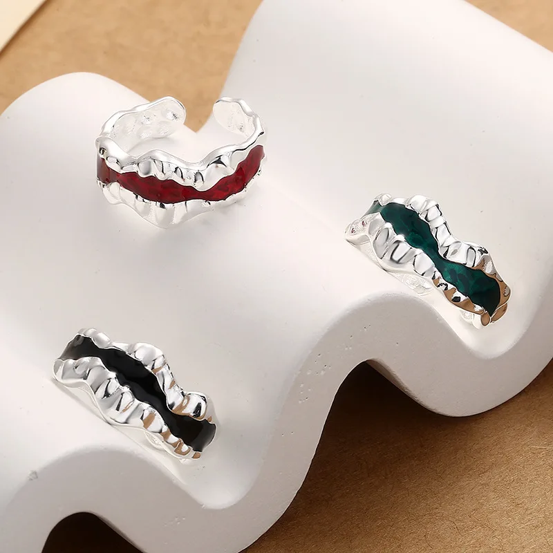 New Punk Hip Hop Fashion Irregular Geometry Colorful Epoxy Wave Texture Metal Opening Adjustable Ring For Women Accessories Gift
New Punk Hip Hop Fashion Irregular Geometry Colorful Epoxy Wave Texture Metal Opening Adjustable Ring For Women Accessories Gift