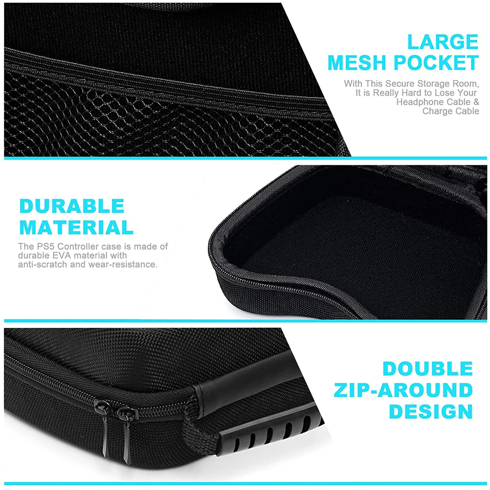 Travel Carrying Case For PS5 Controller Portable Shockproof Gamepad Storage Bag For PlayStation 5 Controller & Cable Accessories
Travel Carrying Case For PS5 Controller Portable Shockproof Gamepad Storage Bag For PlayStation 5 Controller & Cable Accessories