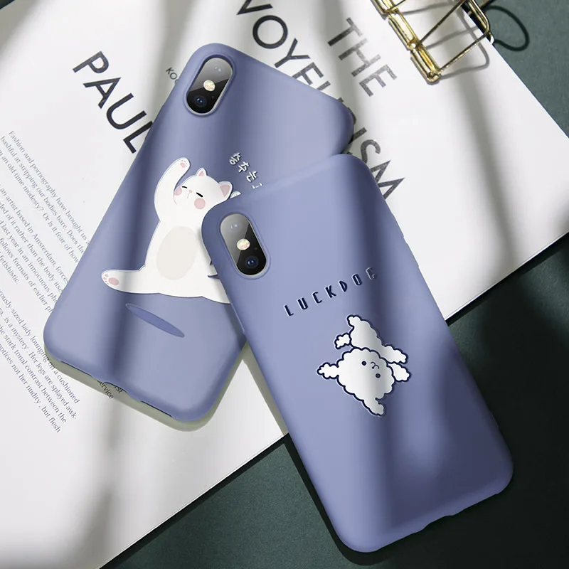 Милый мультяшный чехол для iPhone 6 6S 7 8 Plus мягкий жидкий силиконовый бампер 11 Pro XR X XS