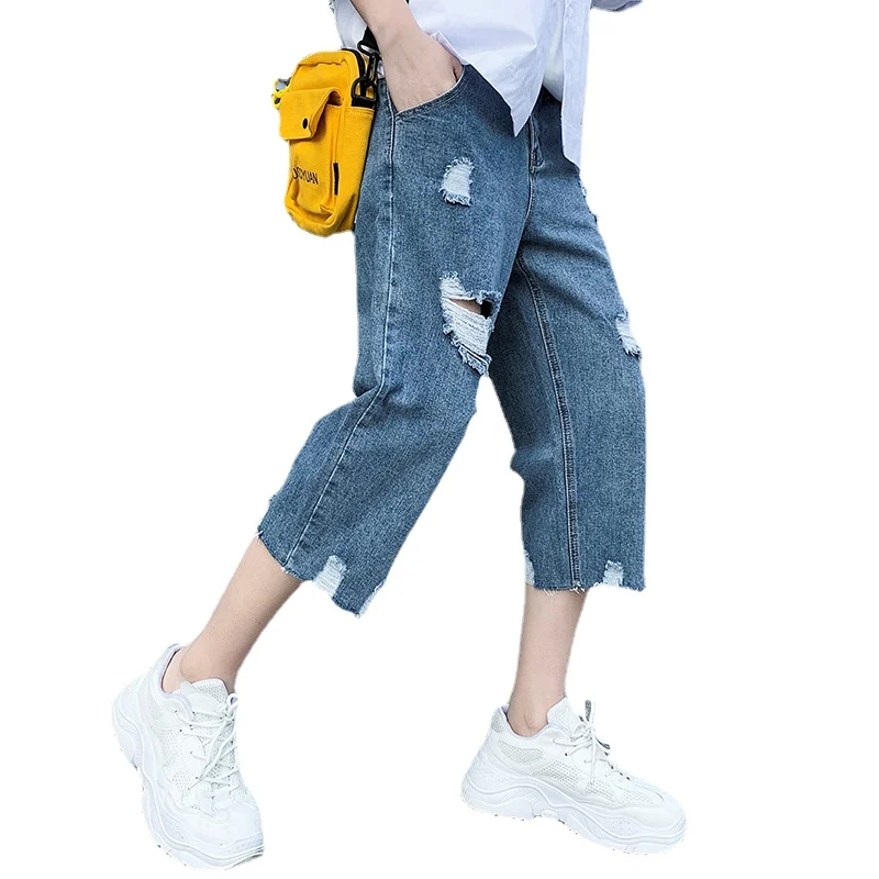 Men's Ripped Jeans Summer Thin Straight Tube Slim-Fit Blue Jeans Korean Streetwear Hip Hop Pants Fashion Harajuku Shorts 27-38
Men's Ripped Jeans Summer Thin Straight Tube Slim-Fit Blue Jeans Korean Streetwear Hip Hop Pants Fashion Harajuku Shorts 27-38