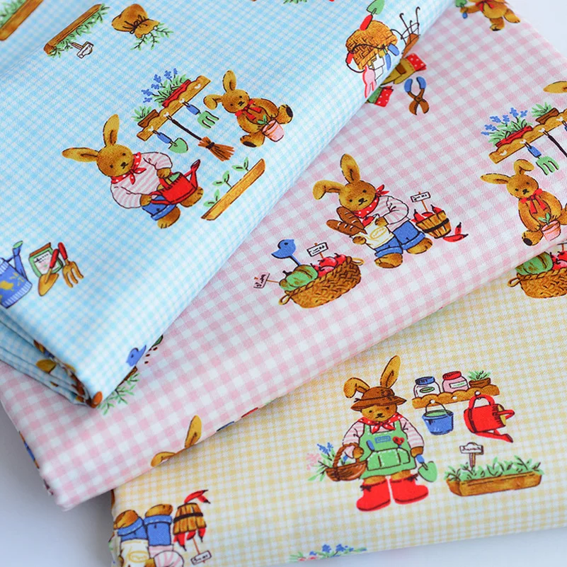 Plaid Cartoon Rabbit Digital Print Cotton fabric For Sew Baby Clothes Dresses DIY Handmade By Meter
Plaid Cartoon Rabbit Digital Print Cotton fabric For Sew Baby Clothes Dresses DIY Handmade By Meter