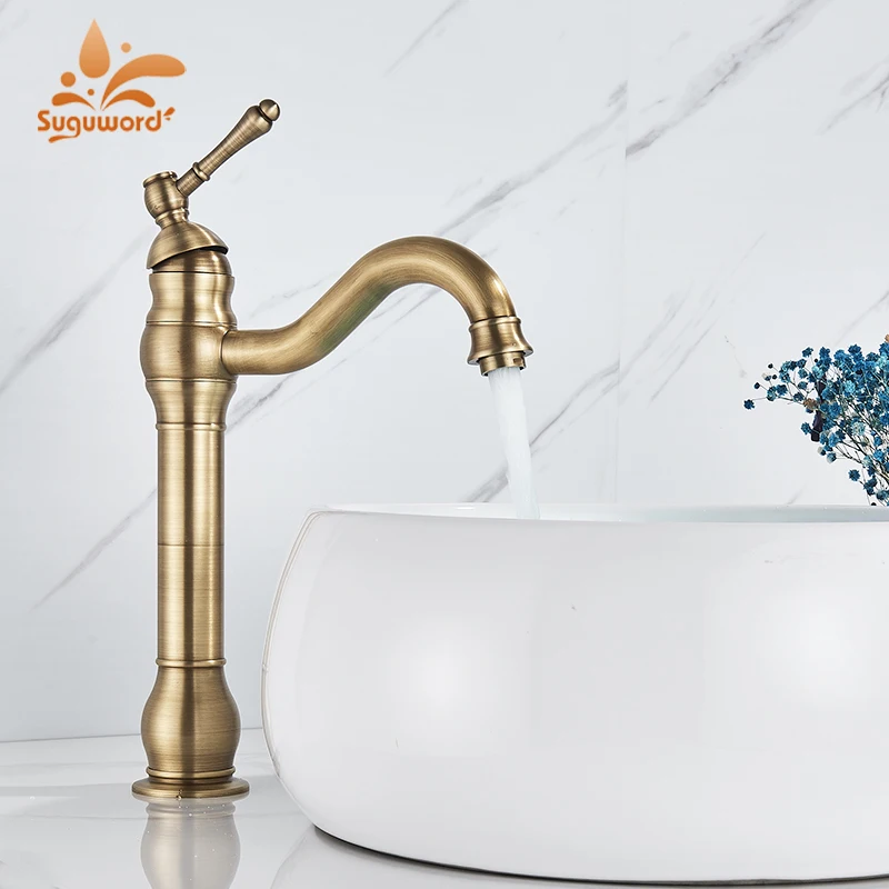 Suguword Bathroom Basin Faucet Hot and Cold Water Mixer Tap Crane for Vessel Sink Deck Mounted Short and Tall Style
Suguword Bathroom Basin Faucet Hot and Cold Water Mixer Tap Crane for Vessel Sink Deck Mounted Short and Tall Style
