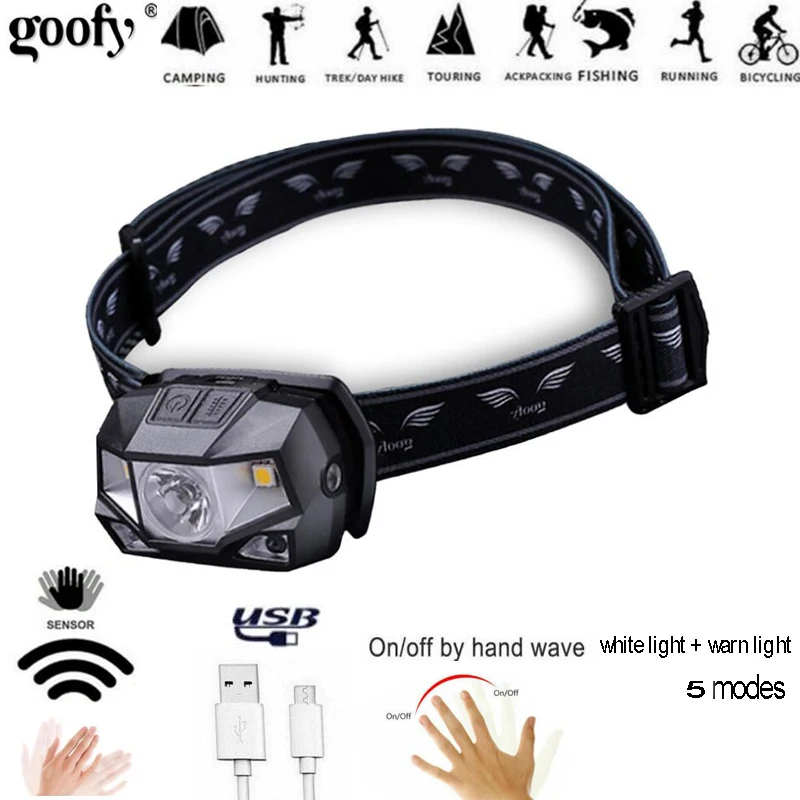 5000LM Sensor Headlight USB Rechargeable Headlamp Mini LED 5Mode Head Torch Waterproof Camping Flashlight Adjustable Head Light
5000LM Sensor Headlight USB Rechargeable Headlamp Mini LED 5Mode Head Torch Waterproof Camping Flashlight Adjustable Head Light