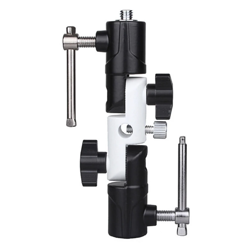 3-section Adjustable U-shaped Flash Bracket Swivel Light Holder with 2 U-Type Mount Adapter for Umbrella Flashes Tripod 
3-section Adjustable U-shaped Flash Bracket Swivel Light Holder with 2 U-Type Mount Adapter for Umbrella Flashes Tripod