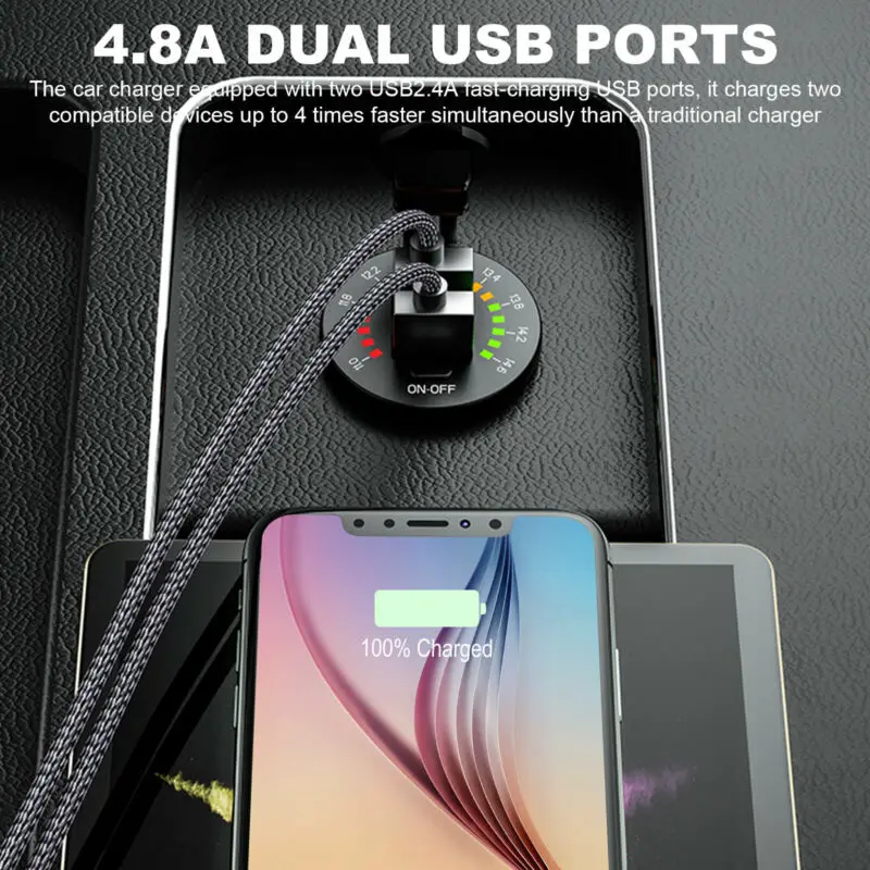Waterproof Charger Dual USB 12V 4.8A ATV Car Fast Marine Motorcycle Socket W/ LED Colorful Digital Accessories
Waterproof Charger Dual USB 12V 4.8A ATV Car Fast Marine Motorcycle Socket W/ LED Colorful Digital Accessories