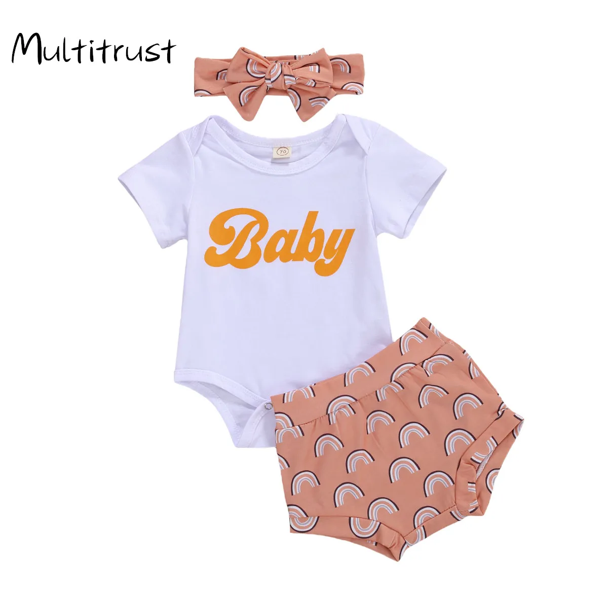 Newborn Baby Girl Outfits Set Summer Short Sleeve Infant Romper Raninbow Print Shorts Headband Suit
Newborn Baby Girl Outfits Set Summer Short Sleeve Infant Romper Raninbow Print Shorts Headband Suit