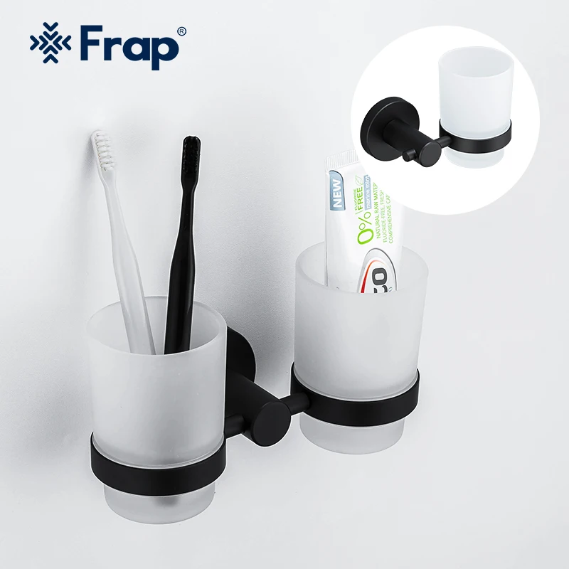 FRAP Cup Tumbler Holders Double Toothbrush Tooth Black cup holder cups Wall-mount Bathroom Accessories bath hardware set F30206
FRAP Cup Tumbler Holders Double Toothbrush Tooth Black cup holder cups Wall-mount Bathroom Accessories bath hardware set F30206