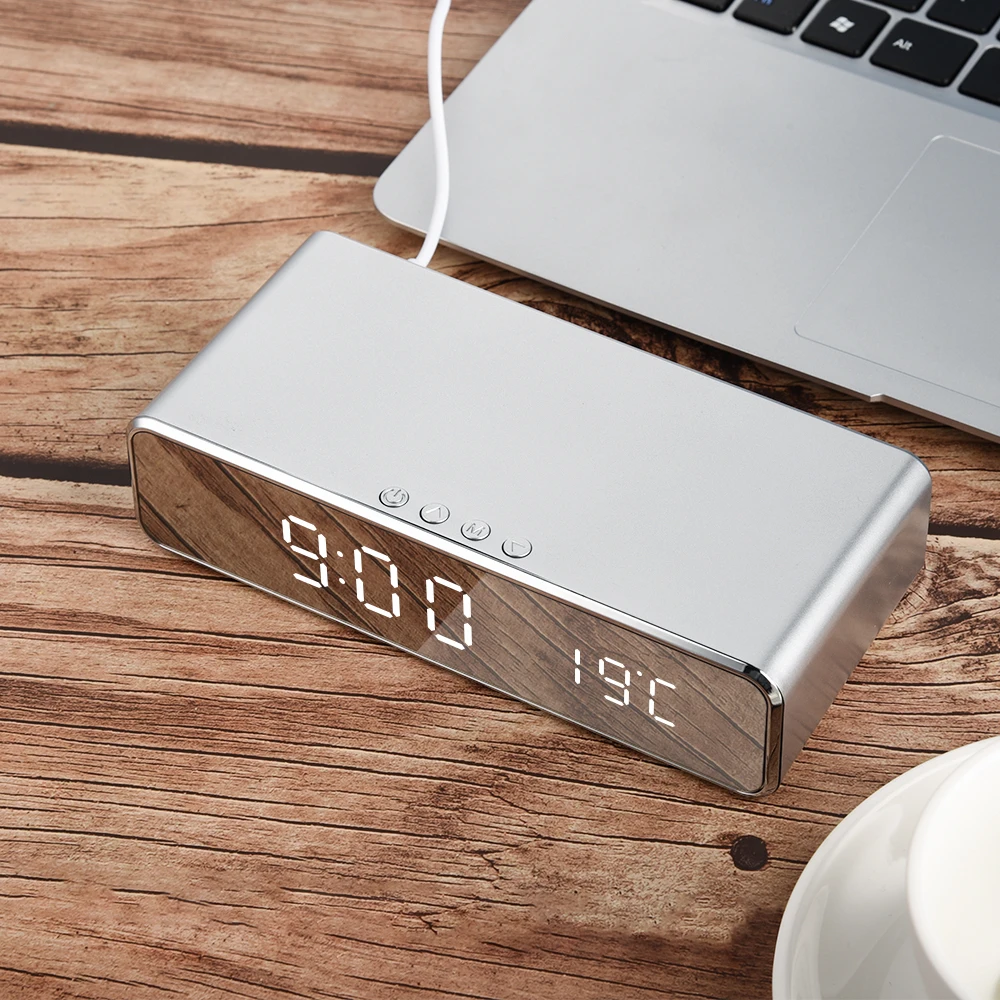 LED Electric Alarm Clock Digital Thermometer Clock HD Mirror Clock With Phone Wireless Charger And Date Thermometer Alarm Clock
LED Electric Alarm Clock Digital Thermometer Clock HD Mirror Clock With Phone Wireless Charger And Date Thermometer Alarm Clock