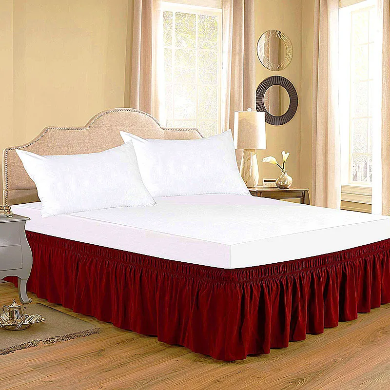 Wrap Around Easy Fit Bed Skirt Elastic Band Ruffled Bed Apron Hotel Pure Color Home Decor
Wrap Around Easy Fit Bed Skirt Elastic Band Ruffled Bed Apron Hotel Pure Color Home Decor