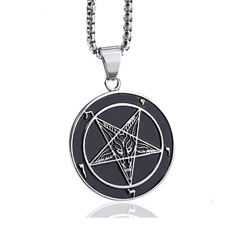 Round Hexagonal Star Necklace Christian Inverted Five-pointed Star Necklace Men's Pendant Gothic Wholesale
Round Hexagonal Star Necklace Christian Inverted Five-pointed Star Necklace Men's Pendant Gothic Wholesale