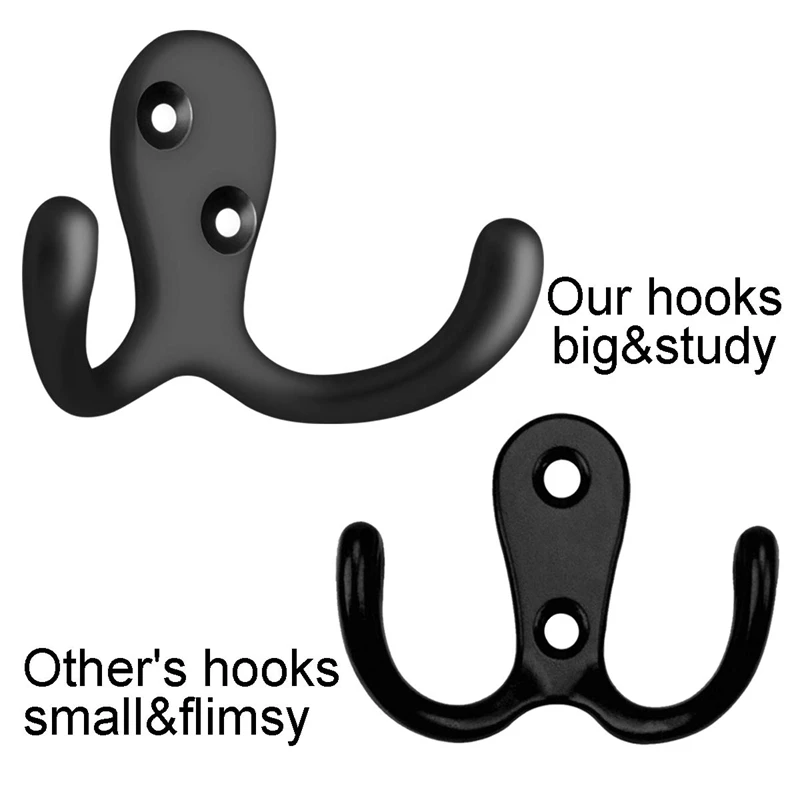 10 Pcs Heavy Duty Double Prong Coat Hooks Wall Mounted with 20 Screws Retro Double Robe Hooks Utility Hooks for Coat Scarf Bag T
10 Pcs Heavy Duty Double Prong Coat Hooks Wall Mounted with 20 Screws Retro Double Robe Hooks Utility Hooks for Coat Scarf Bag T