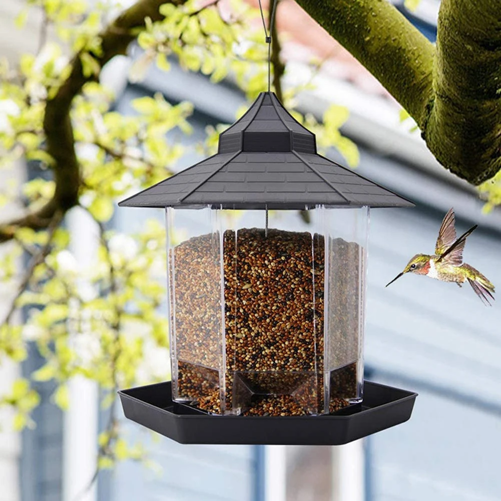 Transparent Hexagon Shaped Bird Feeder Plastic Rainproof Outdoor Garden Feeding Container Hang Rope Bird Supplies
Transparent Hexagon Shaped Bird Feeder Plastic Rainproof Outdoor Garden Feeding Container Hang Rope Bird Supplies